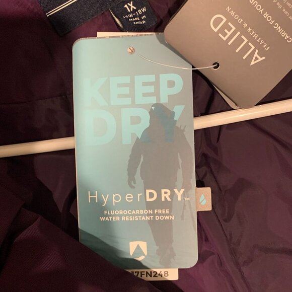 NWT Lands' End Women's Down Winter Coat Purple Size 1X (16w-18w) NEW - Picture 6 of 11